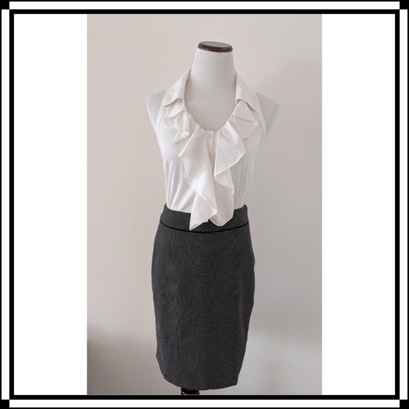 White House Black Market Dresses & Skirts - NWT!! WHBM Polka Dot Pencil Skirt with Ruffle